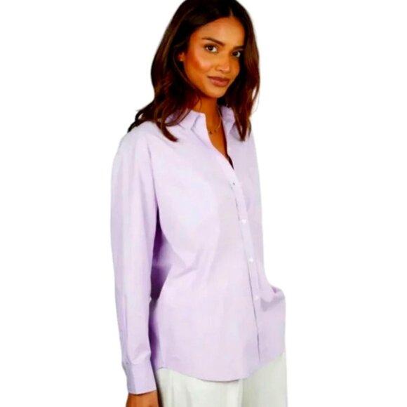 Abercrombie & Fitch | Oversized Poplin Shirt in Lavender | Size Large - Picture 3 of 13